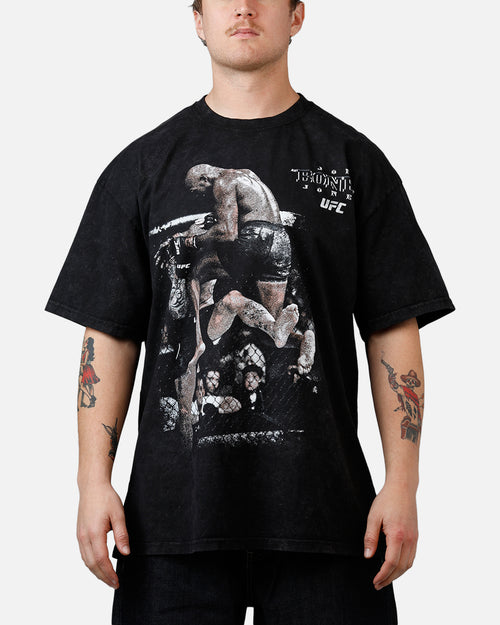 UFC By Culture Kings Jon Jones Action T-Shirt Black Acidwash