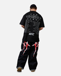 UFC By Culture Kings Jon Jones Action T-Shirt Black Acidwash