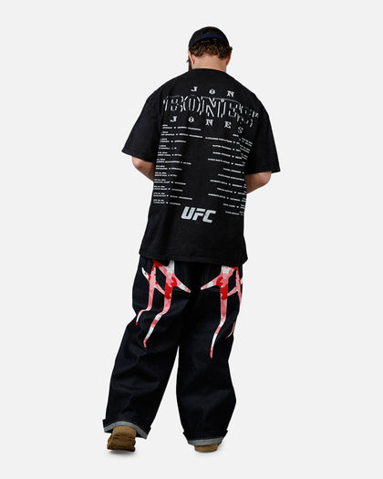 UFC By Culture Kings Jon Jones Action T-Shirt Black Acidwash