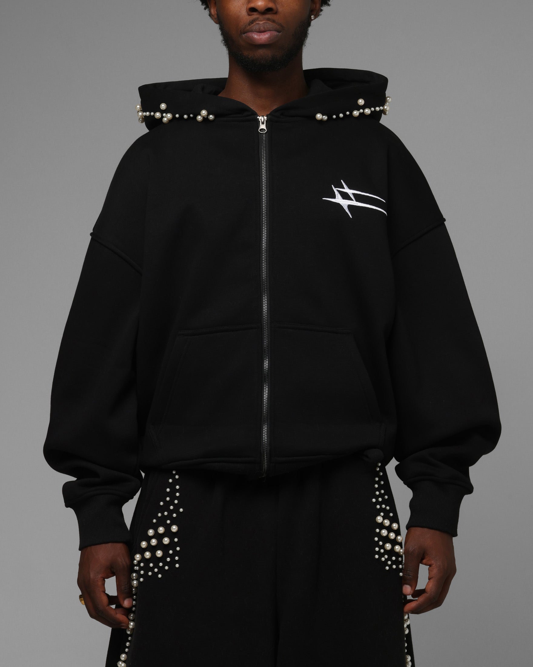 Loiter Pearl Zip Hoodie Black | Culture Kings