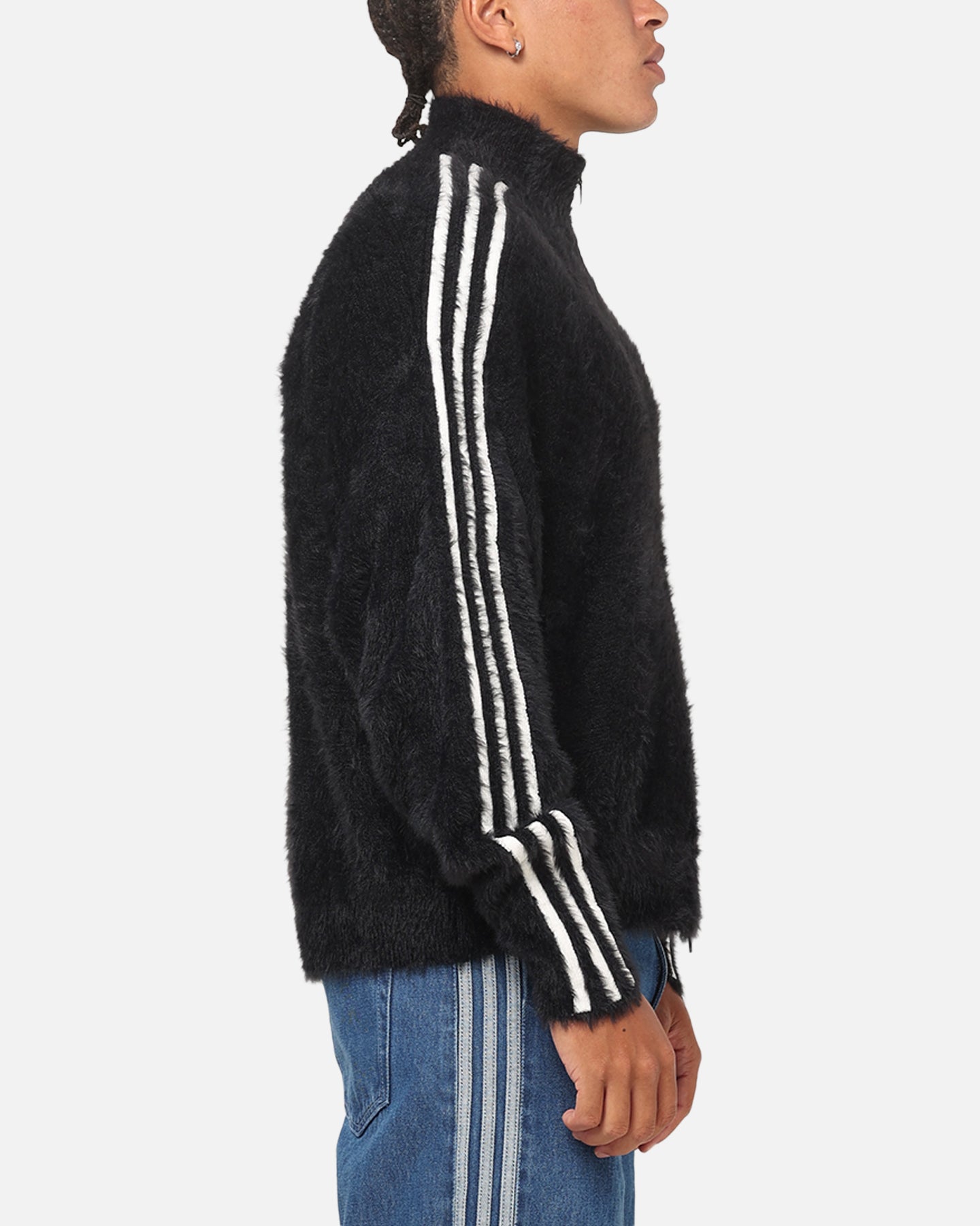 Adidas Faux Mohair Classic Track Top Black/Off White | Culture Kings