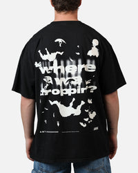 73Studio X Fortnite Where We Droppin T-Shirt Black Acidwash