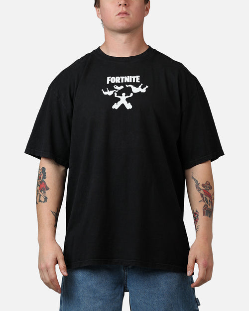73Studio X Fortnite Where We Droppin T-Shirt Black Acidwash