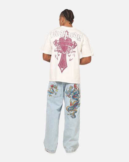 Ed Hardy Sacred Heart T-Shirt Off White