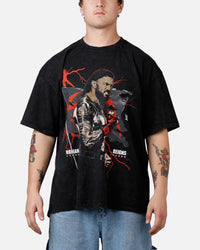 73Studio X WWE Wrestlemania 42 Roman Reigns T-Shirt Black Acidwash