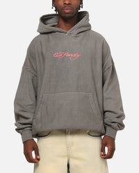 Ed Hardy Bloom Hoodie Washed Charcoal