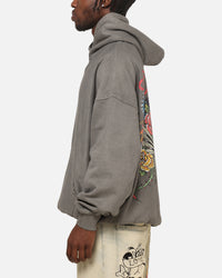 Ed Hardy Bloom Hoodie Washed Charcoal