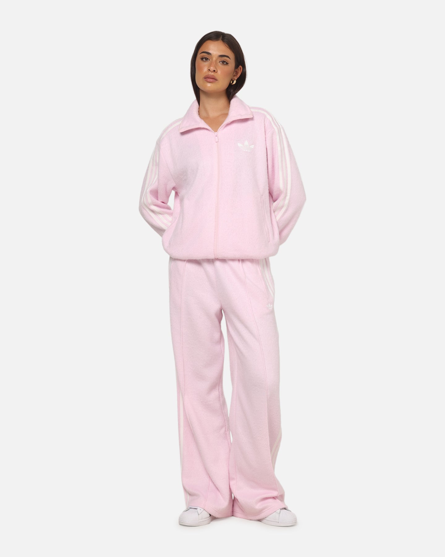 Adidas Women's Mohair Firebird Track Top Clear Pink | Culture Kings