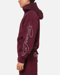 Ed Hardy Trinity Rhinestone Zip Hoodie Plum