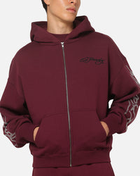 Ed Hardy Trinity Rhinestone Zip Hoodie Plum