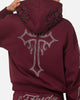 Ed Hardy Trinity Rhinestone Zip Hoodie Plum