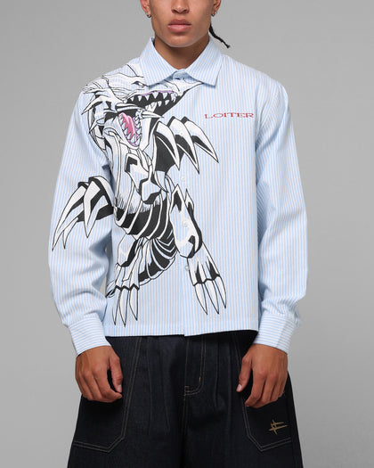 Loiter Blue Eyes Button Up Shirt Blue Stripe