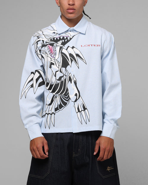Loiter Blue Eyes Button Up Shirt Blue Stripe