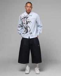 Loiter Blue Eyes Button Up Shirt Blue Stripe