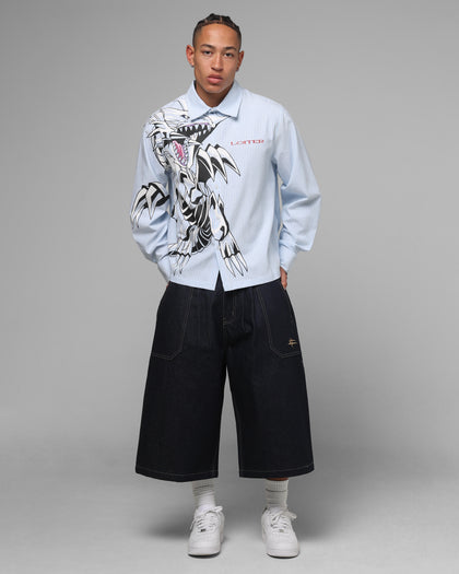 Loiter Blue Eyes Button Up Shirt Blue Stripe