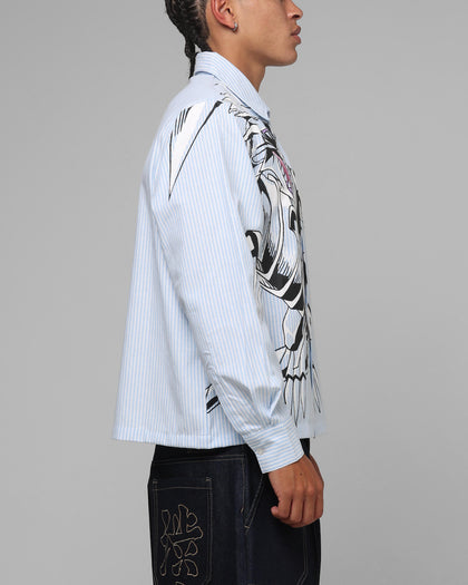 Loiter Blue Eyes Button Up Shirt Blue Stripe
