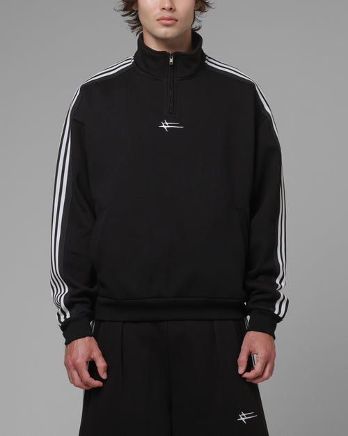 Loiter Hybrid Track Quarter Zip Black