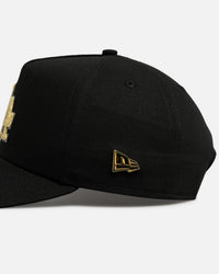 New Era Los Angeles Dodgers 'Canvas Chainstitch Project X' 9FORTY A-Frame Snapback Black/Gold