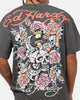 Ed Hardy Floral Skull T-Shirt Charcoal