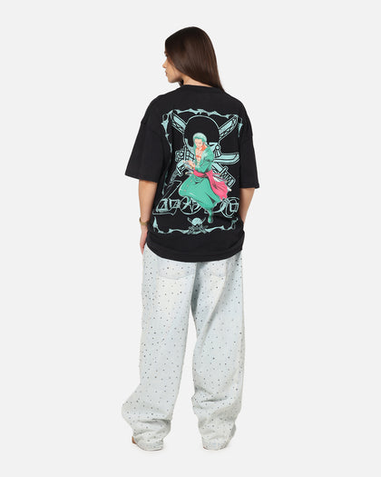 73Studio X One Piece Zoro Vintage T-Shirt Off Black