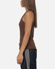 Majestic Athletic Women's Los Angeles Dodgers Rib Logo Tank Dark Chocolate