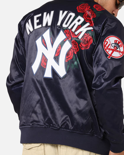 Pro Standard New York Yankees Roses Satin Jacket Navy