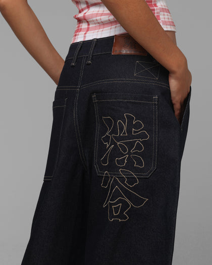 Loiter Shibuya Pleated Jorts Indigo