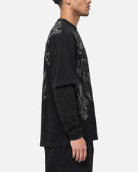 Saint Morta Renaissance Layered Long Sleeve T-Shirt Washed Black