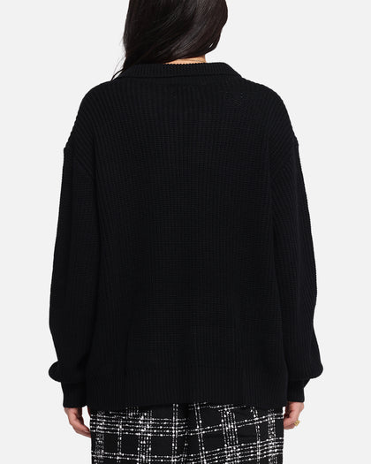 XXIII 3/4 Zip College Jumper Black