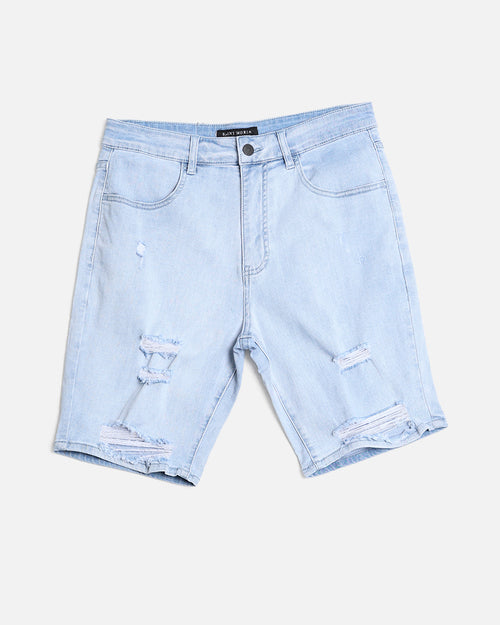 Saint Morta Thrashed Shorts Pale Blue
