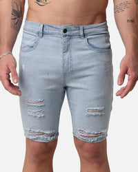 Saint Morta Thrashed Shorts Pale Blue
