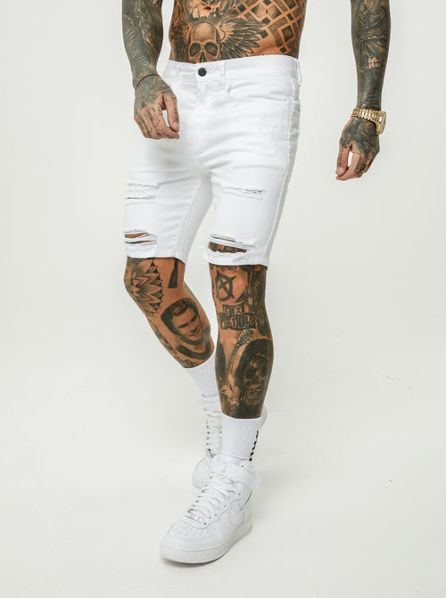 Saint Morta Thrashed Shorts White