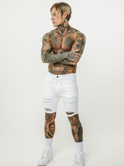 Saint Morta Thrashed Shorts White