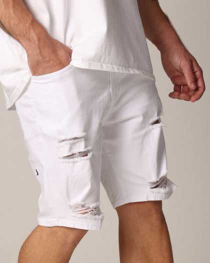 Saint Morta Thrashed Shorts White