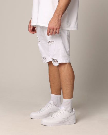 Saint Morta Thrashed Shorts White