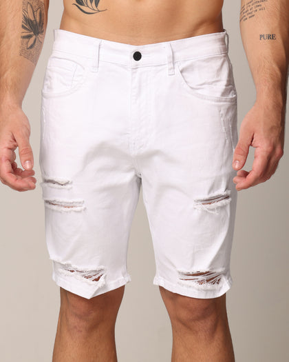Saint Morta Thrashed Shorts White