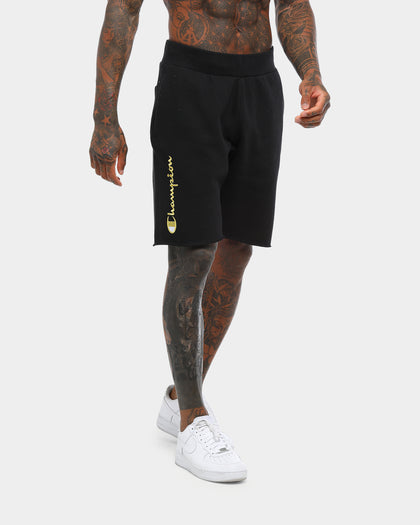 CHAMPION REV WEAVE CUT OFF SCRIPT SHORT BLACK/GOLD