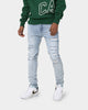 Carré Rugueux Distressed Skinny Jeans Light Blue