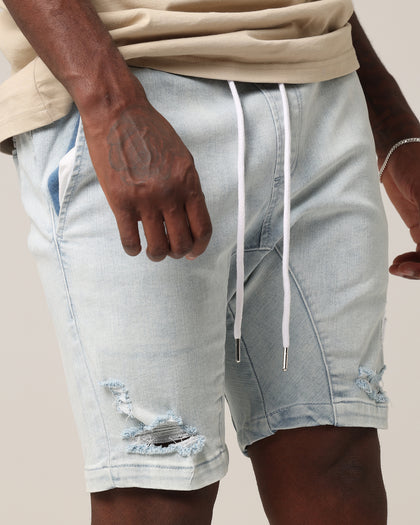 Saint Morta Annex Denim Shorts Light Blue