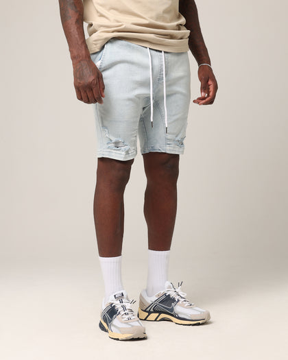 Saint Morta Annex Denim Shorts Light Blue