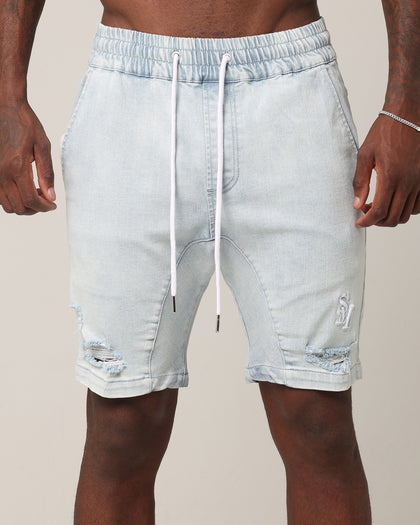 Saint Morta Annex Denim Shorts Light Blue