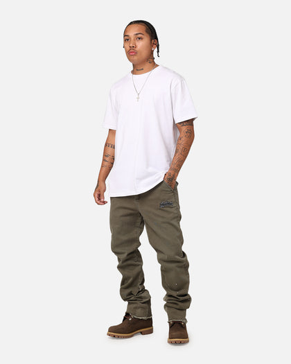 Loiter Demolition Flare Jeans Khaki
