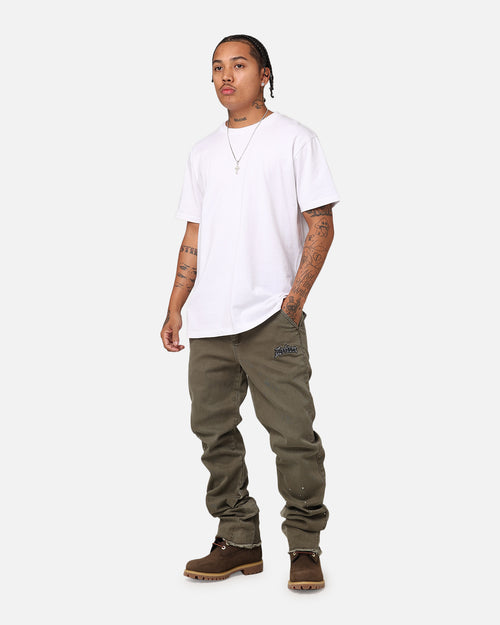 Loiter Demolition Flare Jeans Khaki