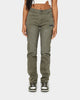 Loiter Demolition Flare Jeans Khaki