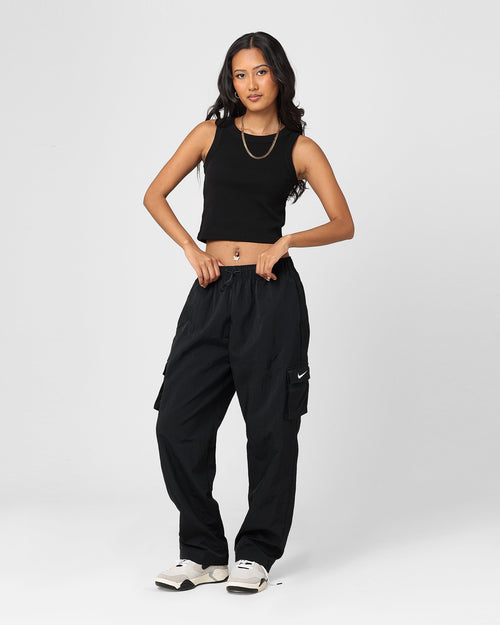 Nike Women's Sportswear Essential High-Rise Woven Cargo Pants Black/White