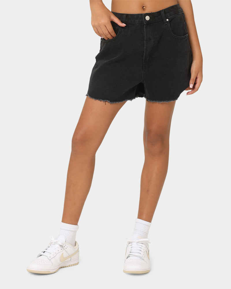 XXIII Women's Anemone Wide Leg Denim Shorts Black
