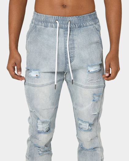Carré Distressed Premiere Joggers Light Blue