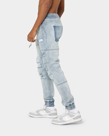 Carré Distressed Premiere Joggers Light Blue