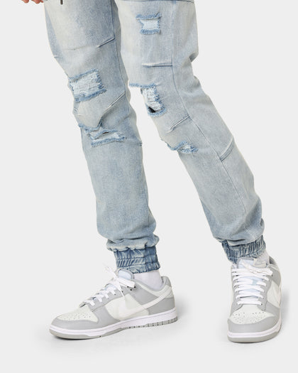 Carré Distressed Premiere Joggers Light Blue