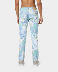 MNML D433 Spill Denim Jeans Blue/White